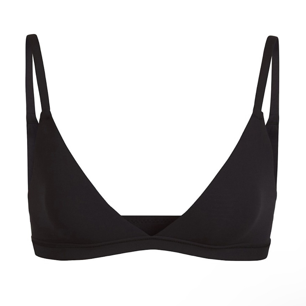 SKIMS Black Minimalist Triangle Bralette - Lightweight Stretch